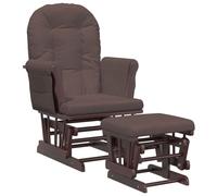 Vidaxl Chaise Berçante Avec Repose-Pied Marron Tissu Marron