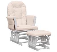 vidaXL Chaise berçante avec Repose-Pied Rose Clair Tissu