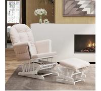 Vidaxl Chaise Berçante Avec Repose-Pied Rose Clair Tissu Rose