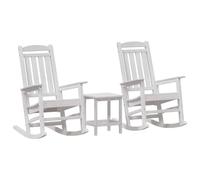 vidaXL Chaise Berçante de Jardin 3 pcs Blanc 38 x 38 x 46 cm Plastique, Chaise rectangulaire Moderne pour Jardin, siège d'extérieur Durable, Meuble de détente pour Patio