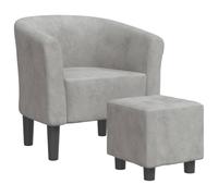 vidaXL Fauteuil cabriolet 356449 - avec repose-pied, accoudoirs, dossier, rembourré, gris