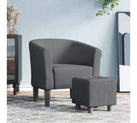 Vidaxl Chaise Cabriolet Avec Repose-Pied Gris Foncé Tissu Gris