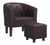 vidaXL Chaise Cabriolet avec Repose-Pied Marron Similicuir
