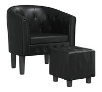 vidaXL Fauteuil cabriolet 356463 – Similicuir noir avec repose-pied