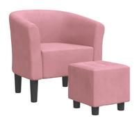 vidaXL Fauteuil cabriolet Chaise avec repose-pied, accoudoirs, siège rembourré – velours rose