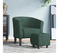 Vidaxl Chaise Cabriolet Avec Repose-Pied Vert Foncé Velours Vert