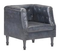 Vidaxl Chaise Cabriolet Gris Cuir Véritable Gris