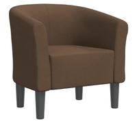vidaXL Fauteuil cabriolet avec accoudoirs, siège rembourré et dossier — tissu marron
