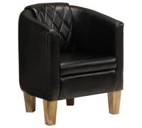 vidaXL Chaise cabriolet Cuir véritable Noir