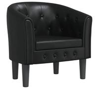 vidaXL Fauteuil cabriolet 356457 – Siège rembourré avec accoudoirs, Moderne Noir similicuir