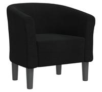 vidaXL Fauteuil cabriolet rembourré avec accoudoirs et dossier - Tissu noir (salon/chambre/bureau)