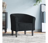 vidaXL Fauteuil Cabriolet, Chaise avec Accoudoirs, Canapé avec Dossier, Siège Rembourré, Meuble de Salon Chambre Bureau, Noir Velours