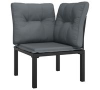 Vidaxl Chaise D'angle De Jardin Avec Coussins Noir/Gris Résine Tressée