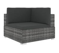 Chaise d'angle sectionnelle avec coussins résine tressée gris vidaXL