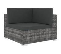 Chaise d'angle sectionnelle avec coussins résine tressée gris vidaXL