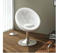 vidaXL Chaise de Bar Tabouret de Bar Acier Blanc Fauteuil Finition Chrome Poli 240448