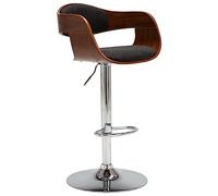vidaXL Tabouret de bar Gris Bois courbé et tissu283119 Gris G