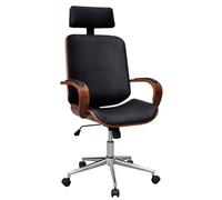 vidaXL Chaise de bureau avec appuie-tête Bois cintré Similicuir