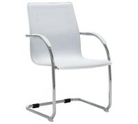 vidaXL Chaise de bureau cantilever Blanc Similicuir