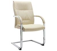vidaXL Chaise de bureau cantilever Crème Similicuir