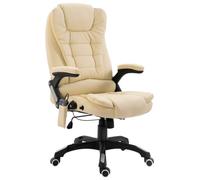 vidaXL Chaise de Bureau de Massage Crème Similicuir