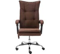 vidaXL Chaise de bureau de massage Marron Tissu Brun G