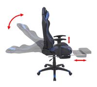 vidaXL Chaise de bureau inclinable avec repose-pied Bleu