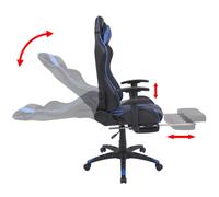 Vidaxl Chaise De Bureau Inclinable Avec Repose-Pied Bleu Bleu