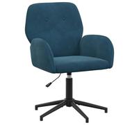 vidaXL Chaise de Bureau pivotante 54 x 55 x 90 cm Bleu Velours (V), Chaise de Bureau réglable, Fauteuil de Coiffeuse, siège de Travail Confortable, pour Bureau à la Maison