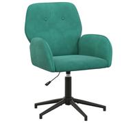 vidaXL Chaise de Bureau pivotante 54 x 55 x 90 cm Turquoise Velours