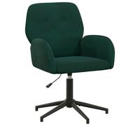 vidaXL Chaise de Bureau pivotante 54 x 55 x 90 cm Vert foncé, Chaise de Bureau réglable, Fauteuil de Coiffeuse, siège de Travail Confortable, pour Bureau à la Maison