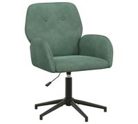 vidaXL Chaise de Bureau pivotante 54 x 55 x 90 cm Vert Mer Velours (V), Chaise de Bureau réglable, Fauteuil de Coiffeuse, siège de Travail Confortable, pour Bureau à la Maison