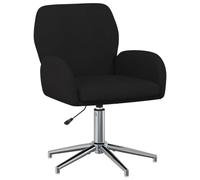 vidaXL Chaise de Bureau pivotante 54 x 58 x 90 cm Noir Tissu, Chaise de Bureau Moderne réglable, siège Ergonomique en métal, Tissu Polyester Respirant pour Le Bureau à Domicile