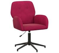 vidaXL Chaise de Bureau pivotante Bordeaux 54 x 55 x 90 cm Velours, Chaise de Bureau réglable, Fauteuil de Coiffeuse, siège de Travail Confortable, pour Bureau à la Maison
