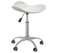vidaXL Chaise de bureau 3088555 Pivotante Ergonomique Hauteur réglable Similicuir Blanc