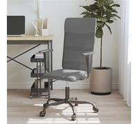 vidaXL Chaise de bureau gris tissu en maille et similicuir Gris