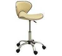 vidaXL Chaise de bureau Crème similicuir – Pivotante, hauteur réglable, ergonomique