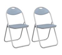 vidaXL Chaise de dîner pliante 2 pcs Gris 48 x 43,5 x 81 cm