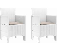vidaXL Chaise de jardin 2 pcs Blanc 53 x 49 x 85 cm PP