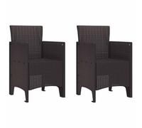 Chaises De Jardin Vidaxl 2 Pcs Marron Poly Rattan