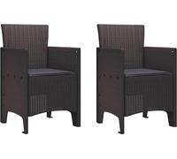Chaise De Jardin Vidaxl Ensemble De 2 Marron, Anthracite