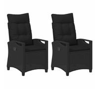 Vidaxl Chaise De Jardin 2 Pcs Noir 56 X 64 X 94 Cm Acier Et Polyester