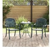vidaXL Chaise de jardin 2 pcs Vert 55 x 56,5 x 91cm Aluminium, Fauteuil rectangulaire vintage pour jardin et terrasse, 42002373