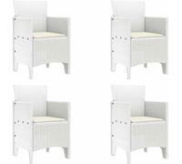 Chaise De Jardin Vidaxl Ensemble De 4 Blanc Poly Rattan Standard
