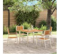 Vidaxl Chaises De Jardin Empilables 4 Pcs En Bois Massif De Teck Et Métal