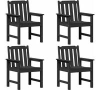 vidaXL Chaise de jardin 4 pcs noir 65,5 x 55,5 x 88 cm plastique