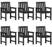 vidaXL Chaise de jardin 6 pcs noir 65,5 x 55,5 x 88 cm plastique