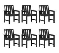 vidaXL Chaise de Jardin. 6 pcs Noir 65.5 x 55.5 x 88cm Plastique, Mobilier de Jardin et terrasse, rectangulaire, Moderne, Design Ergonomique, résistant aux intempéries.