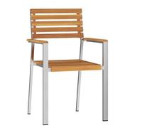 Chaises De Jardin Empilables Vidaxl 8 Pcs 54.5x56x89 Cm Bois Massif D'acacia, Chaises De Jardin Empilables Vidaxl 4 Pcs Bois Massif D'acacia Et Acier