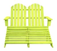 Vidaxl Chaise De Jardin Adirondack 2 Places Et Pouf Sapin Massif Vert